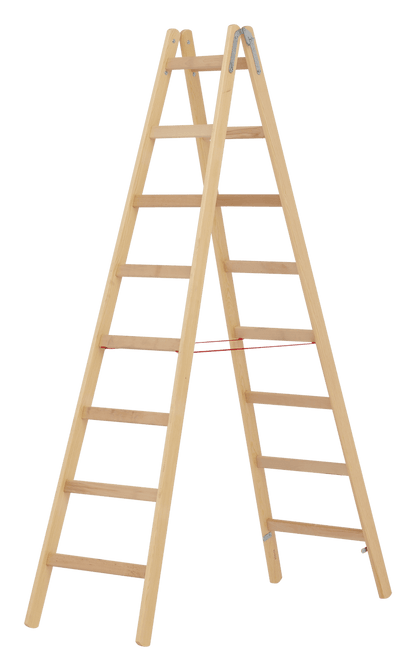 Hymer Holz - Sprossenstehleiter 71410, beidseitig begehbar - Topleiter