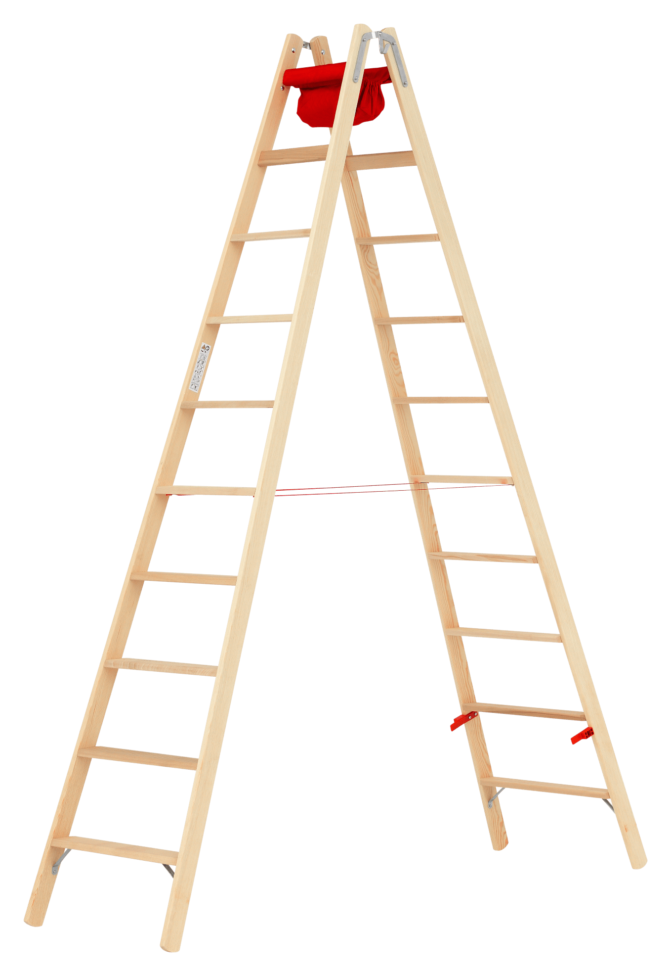 Hymer Holz - Stufenstehleiter 71499, beidseitig begehbar - Topleiter